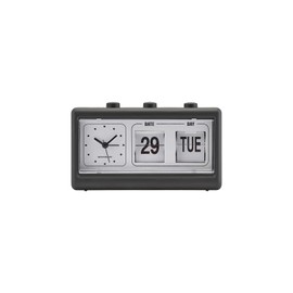Monograph Clock, rubber, plastic, PVC and aluminium, black, 19 x 6.2 x 11.1, 410490403