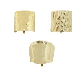 Honbay 3PCS Creative Metal Ponytail Cuffs for Low Ponytail Alloy Ponytail Buckle Decoration Hair Rings Hair Clips Fashion Cool Hair Accessories for Women (Gold)