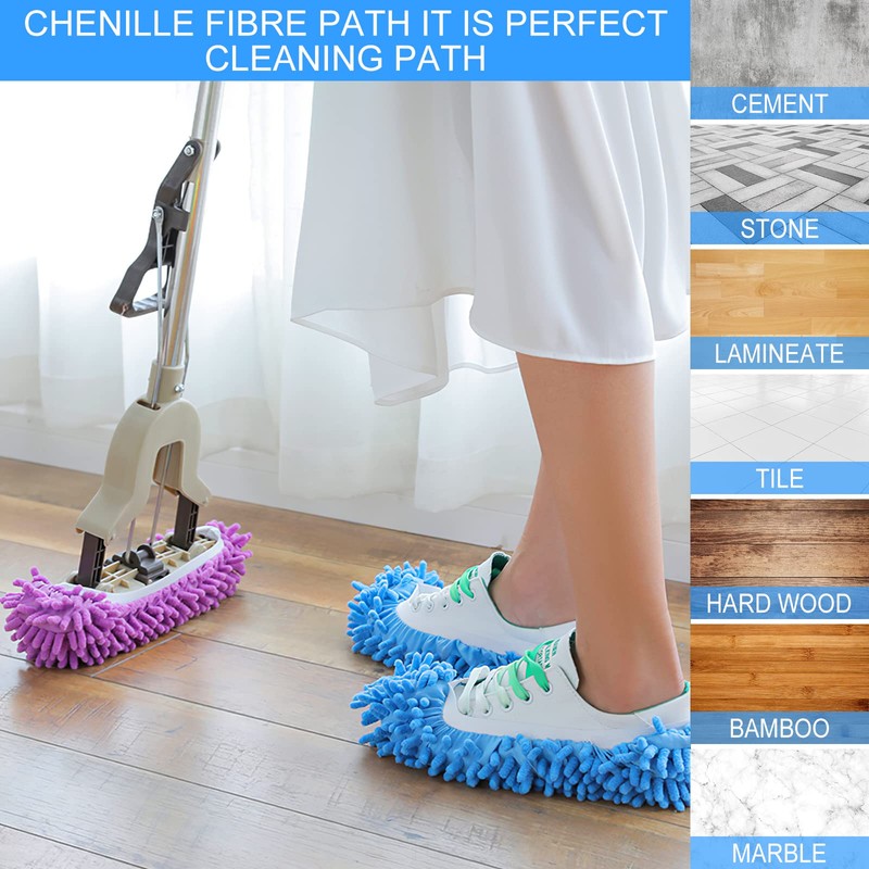 TUPARKA 8 Pcs Mop Slippers Mop Shoe Microfibre Slippers for