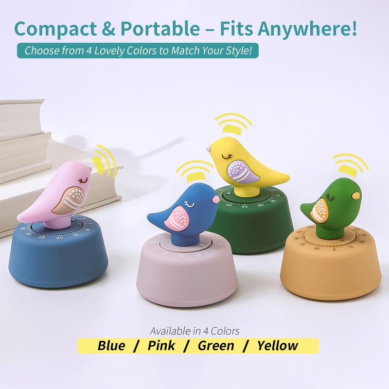 Mechanical Kitchen Timer, Cute Timer for Kids, Wind Up 60