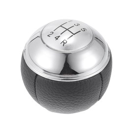 Partuto 5 Speed Manual Gear Shifter Knob - Car Shift Lever Knob - for Mini Cooper R50 R53 2000-2006 Plastic Faux Leather Black White - 1 Pc
