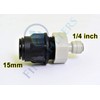15mm Pipe to 1/4" Fridge Water Filter Pipe Adapter-Pushfit