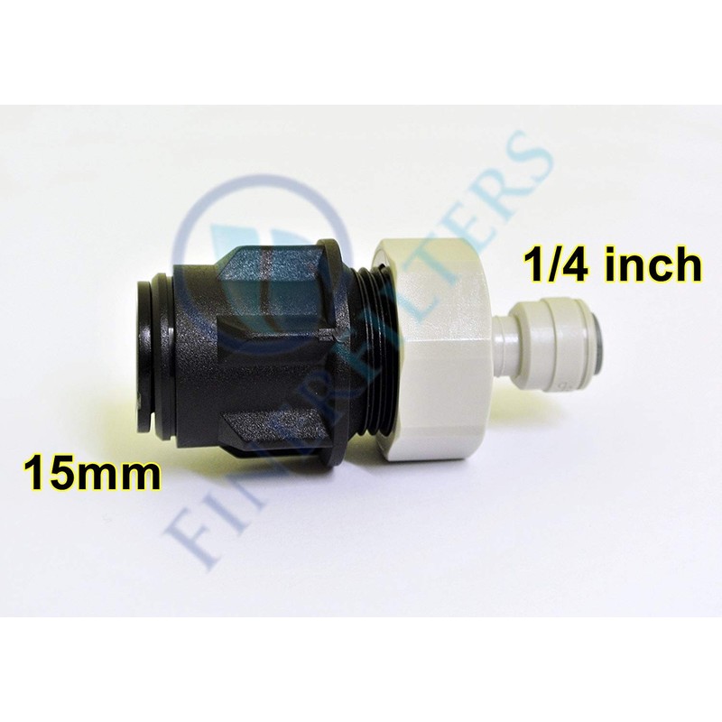 15mm Pipe to 1/4" Fridge Water Filter Pipe Adapter-Pushfit