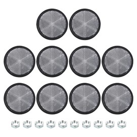 PATIKIL Round Rear Reflectors, 10 Pcs Safety Reflective Warning Reflector Plastic Universal Motorcycle Reflector with M6 Screw Mount for Car Motorcycle Trailer Bike Bicycles Dirt, White