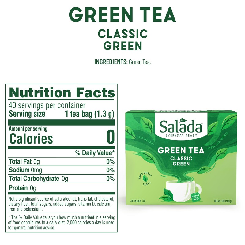 Salada Green Tea Classic Green with 40 Individually Wrapped Tea