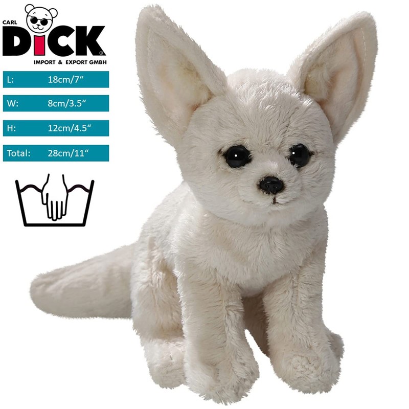 Carl Dick Fuchs, Wüstenfuchs, Fennek sitzend, Plüschtier, Kuscheltier ca. 18cm