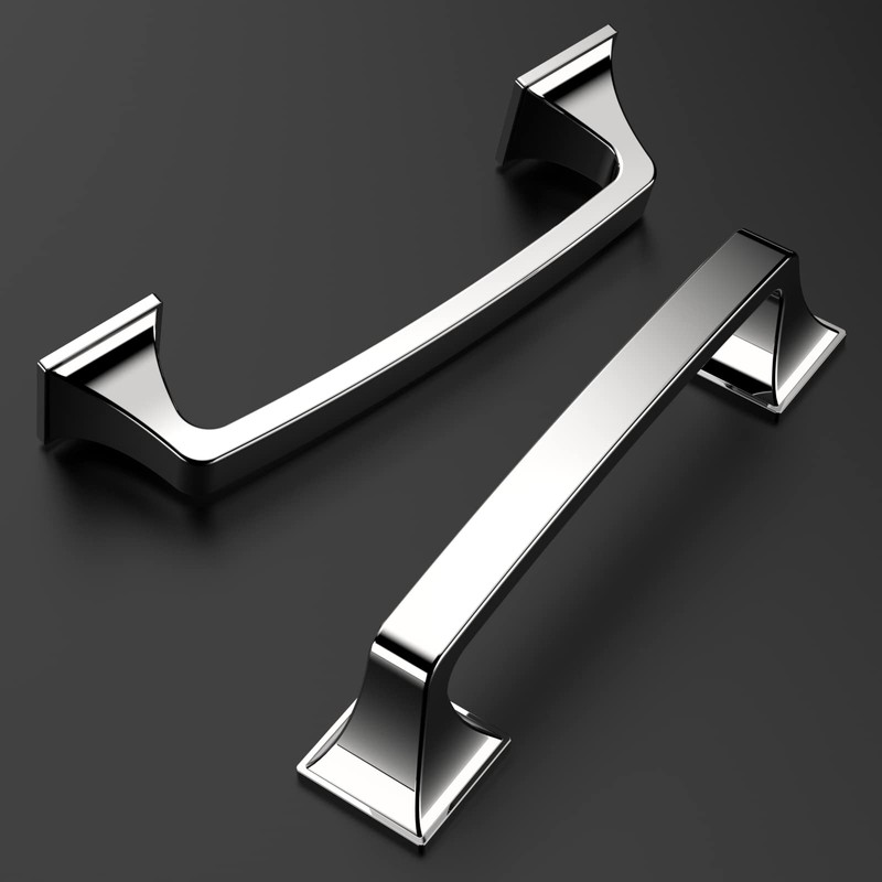 Amerdeco 10 Pack Polished Chrome Cabinet Pulls 3-3/4 Inch(96mm) Hole
