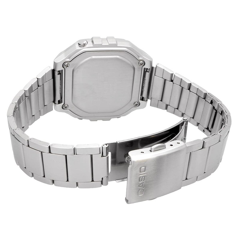 Casio W-218HD-1AV Standard Digital Watch, Men's Chippukashi, Metal Band, Silver,