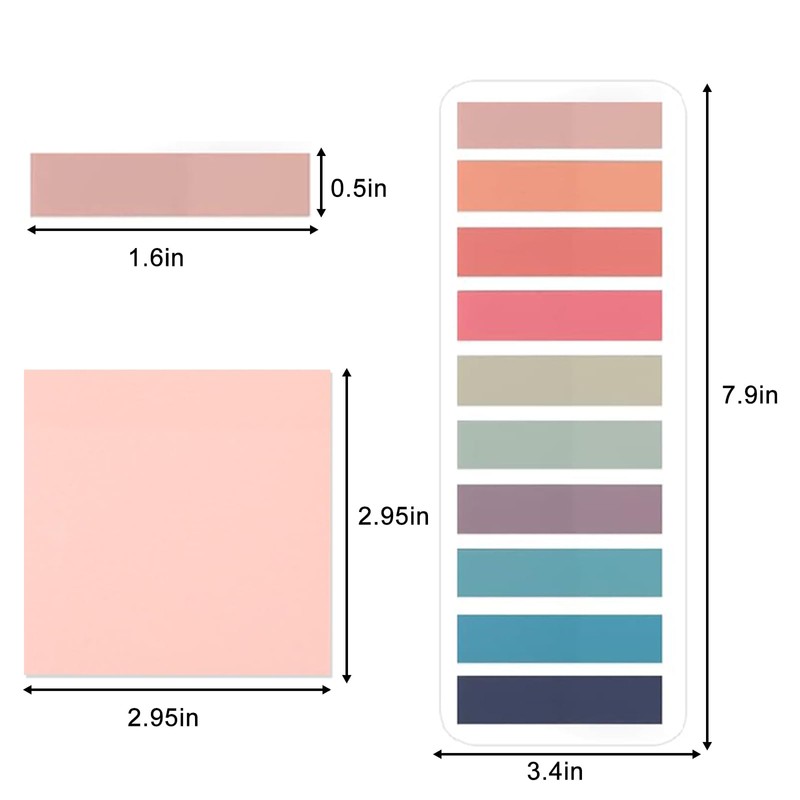 DKDDSSS 1850 Pcs Durable Transparent Sticky Notes Tabs - Clear