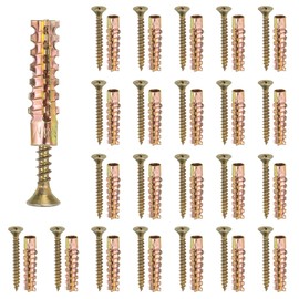 PATIKIL 20 Pcs Drywall Hollow Wall Anchors with Screws, 0.16 x 1.38'' Heavy Duty Steel Wall Anchors Kit, Dry Wall Anchors for Concrete Wall Plaster Wall, Multicolor