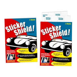 STICKER SHIELD - Windshield Sticker Applicator for Easy Application, Removal and Re-Application from Car to Car - 4 inch x 6 inch Sheets (2 Packs (4 Sheets Total))