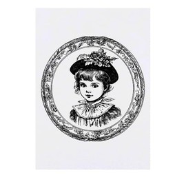'Vintage Girl Portrait' Temporary Tattoo - Water Resistant, Skin-Safe, Non-Toxic Transfer (TO00080931)
