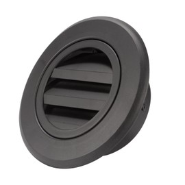 Round Soffit Vents, Hon&Guan 6 Inch Vent, Aluminum Soffit Exhaust Vent Bathroom Vent Cover with Built-in Fly Screen Mesh for Bathroom Kitchen Office (Black ø150mm)