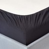 HOMESCAPES Percale Fitted Sheet Black 160 x 200 cm, Flat