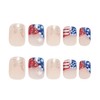 4th of July Press on Nails Short Square French Tip