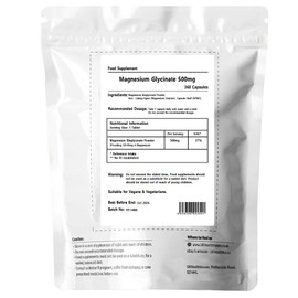 UKHealthHouse Magnesium Glycinate 500mg Supplements as Bisglycinate, Vegan Capsules, High Absorption/Bioavailability - 100mg Elemental Magnesium - UK (360 Pack)