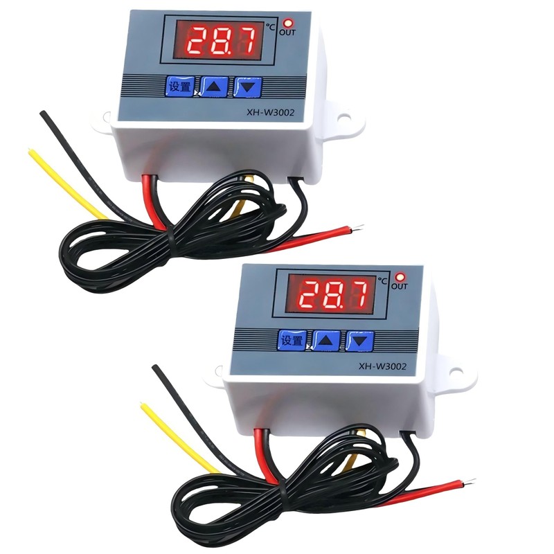 MTDELE 2Pcs 12V Thermostat Switch Controller XH-W3002 DC 12V 120W