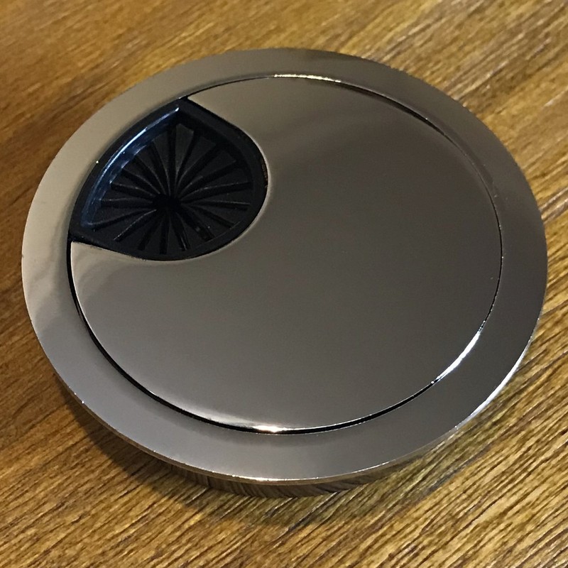 Jetland Desk Grommet for Wire Organizer - Bright Silver, 2-3/8"