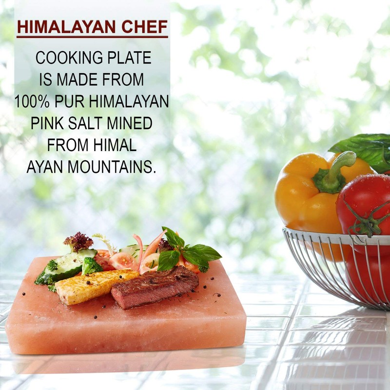 Himalayan Chef Cooking Plate Block Cooking Salt Plate & Holder