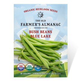 The Old Farmer's Almanac The Old Farmer's Almanac Heirloom Organic Bush Bean Seeds (Blue Lake) - Approx 45 Seeds - Certified Organic, Non-GMO, Open Pollinated, Heirloom, USA Origin