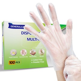 GENERALCARE 100 Pcs Disposable TPE Gloves Cooking Gloves Food Prep Safe Catering Food Handling Service Gloves Disposable for Kitchen Cleaning Restaurant Dye(Medium)