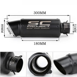 Exhaust Muffler Tip Mid Link Pipe Black Set Fits Honda CBR300R CB300F 2013-2021