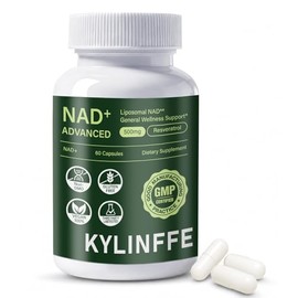 Suplemento liposomal NAD Resveratrol 500mg puro NAD+ por porción apoya la función cerebral, antienvejecimiento, energía celular para hombres y mujeres