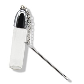 Snuff Sniff Bottle Dispenser 57 mm with Spoon (White/Transparent)
