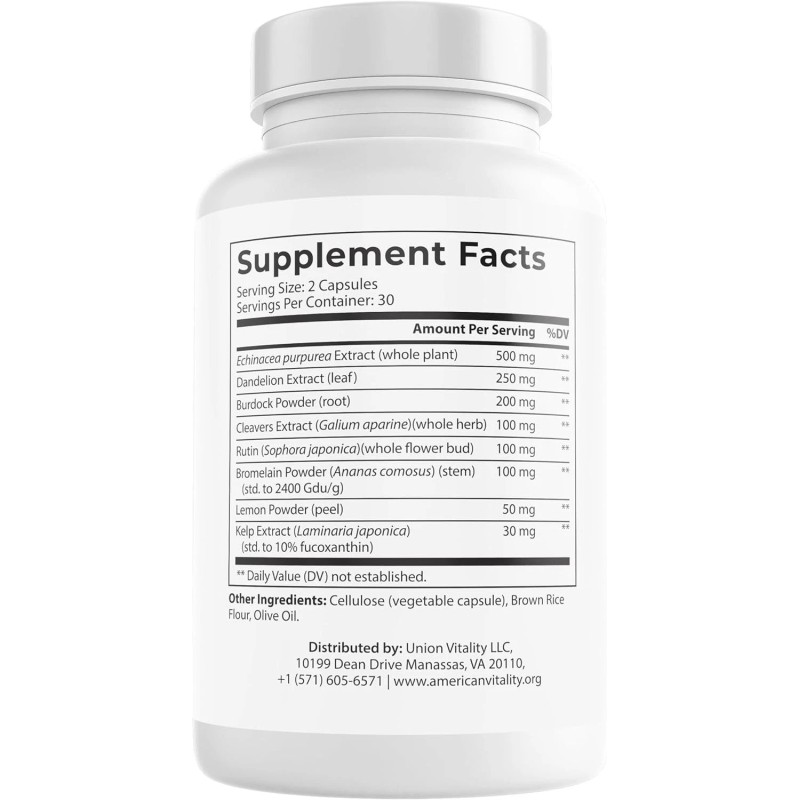 LymphaVive Lymphatic Drainage Supplements for Men & Women - Lymphatic