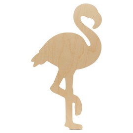 Unfinished Wooden Flamingo Cutout, 16", Pack of 1 Wooden Shapes for Crafts and Summer & Beach Decor and Crafting, by Woodpeckers