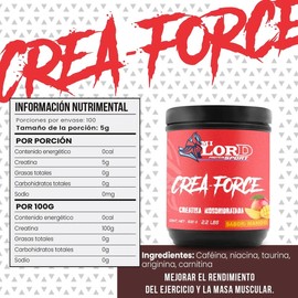 My Lord Creatina Monohidratada 500g En Polvo Varios Sabores