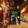 Happy New Year 2026 Small Decorative Garden Flag, Colorful Champagne