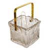 Creative Co-Op 24-Ounce Textured Glass Ice Bucket with Gold Finish