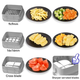 KEOUKE Salad Spinner and Vegetable Chopper Set with 3 Blades, 4.2Qt Large Bowl for Effortless Lettuce Drying, Onion Dicing, and Potato Cutting