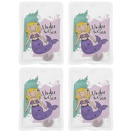 Hand Warmer Pocket Warmer Sets Reusable, Heat Pad for Cold Days and for Travel, Heat Bending Cushion with Great Motifs (Set of 4 Mermaids)