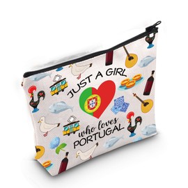 Gzrlyf Portugal Makeup Bag Just a Girl Who Loves Portugal Funny Portugal Portugal Travel Gifts Gift for Female Portugal (just Portugal)