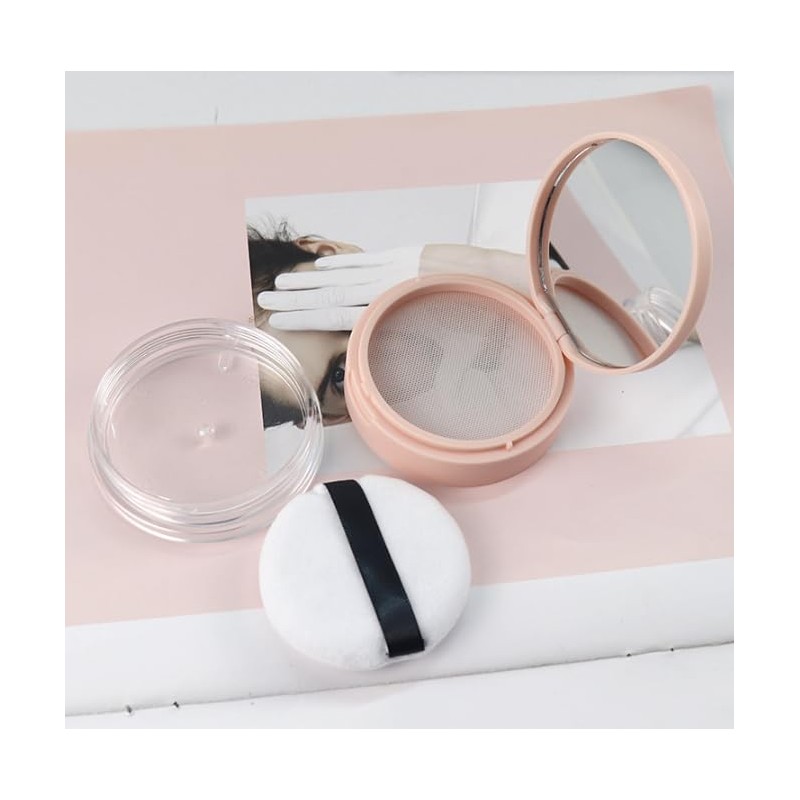 Feilguee 1PCS Portable Powder Compact Case Leak-free Reusable Plastic Powder
