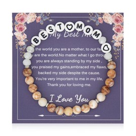 CHEERYMAGIC Gifts for Mum, Beaded Bracelet Gifts for Women Best Mum Gifts from Daughter Son Mummy Gifts Mothers Day Gifts Jewellery Presents for Mom Grandma Birthday Christmas Graduation A7ZHMMSL