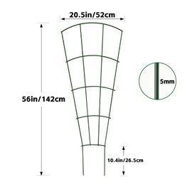 Thealyn 56" Tall Metal Plant Trellis, Climbing Plant Support, 4 Pack, Green