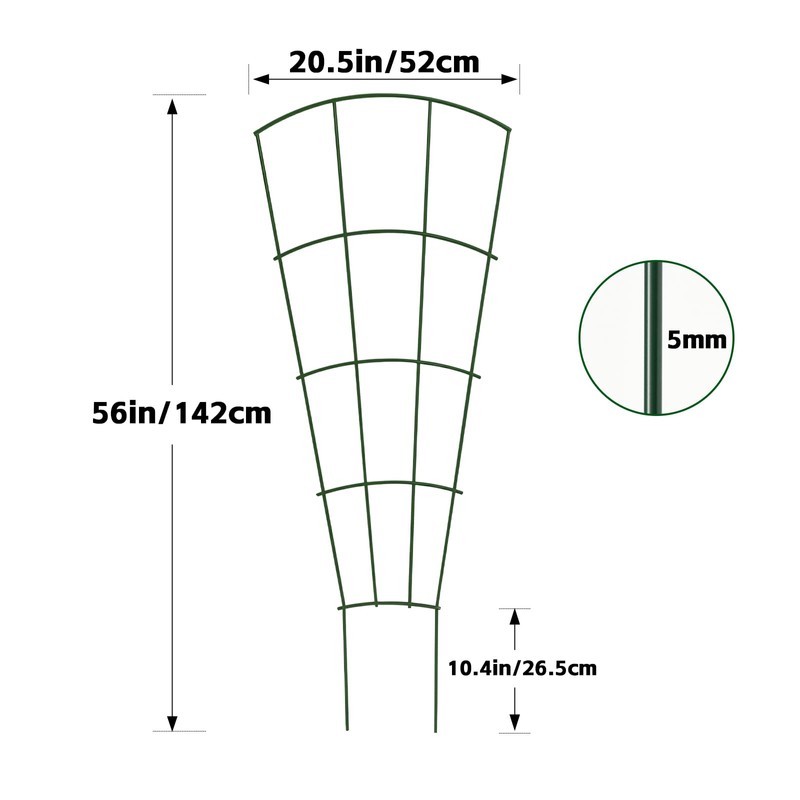 Thealyn 56" Tall Metal Plant Trellis, Climbing Plant Support, 4