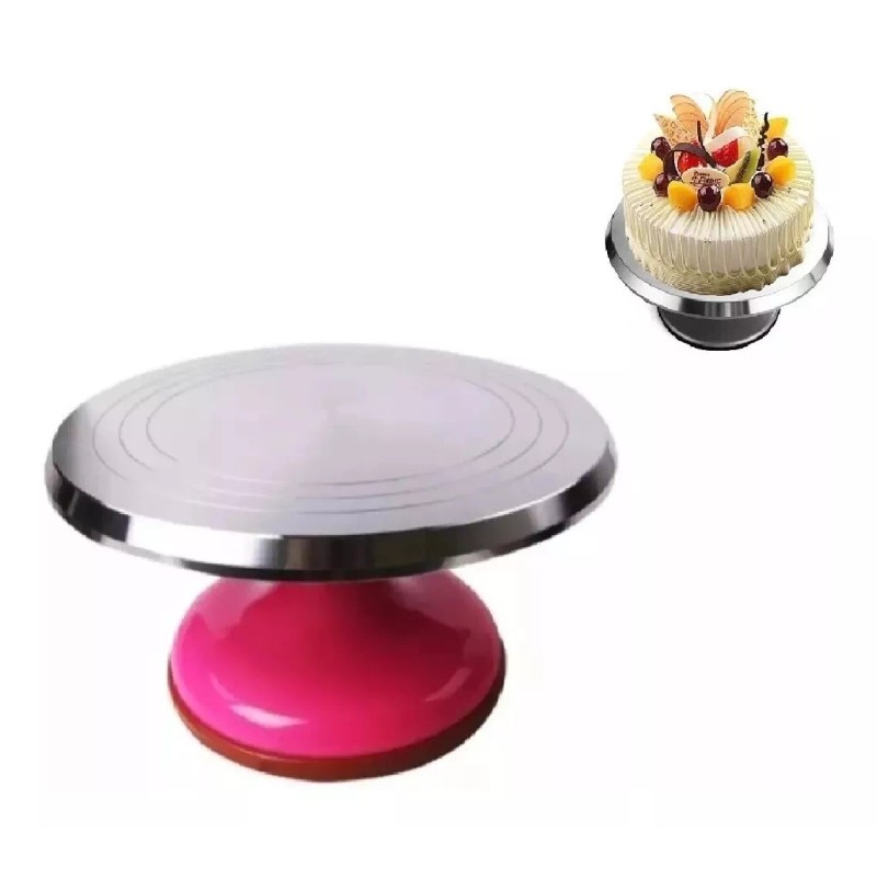 KFMX Base Giratoria Para Pasteles Repostería Acero Inoxidable