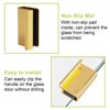 UFURMATE 4Pcs Gold Glass Finger Pull Handles for Drawer, Cupboard,