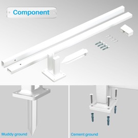 Patio Outdoor Garden Fences 32.6" H Picket Fence Post Kit for Straight Vinyl Picket Fence Panels, White PVC Decorative for Front Yard Porch Pool Air Conditioner Temporary Safety Dog Fencing