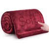 MOONLIGHT20015 Fleece Blanket Throws for Sofas - 400 GSM Burgundy