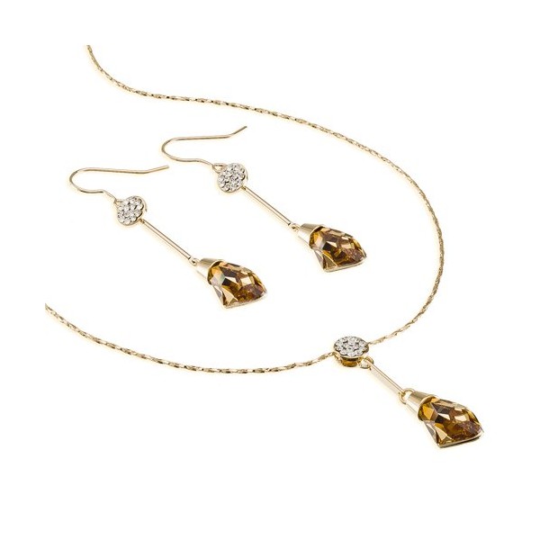 Womens Necklace & Earring Set, Swiss Crystal Elements. Timeless Gift