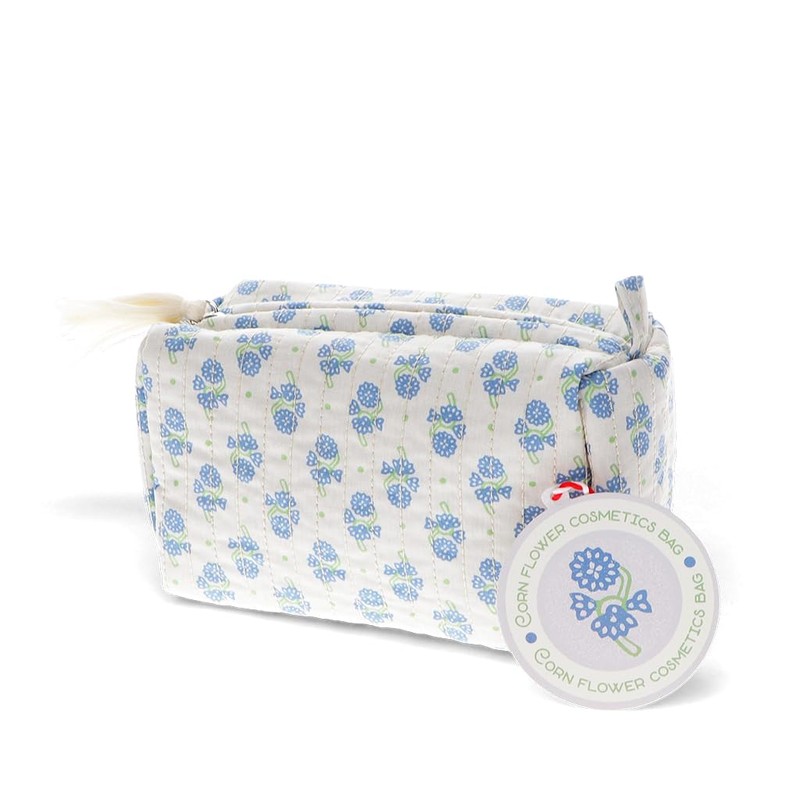Quilted Makeup Bag - Cornflower