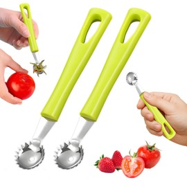 2 PCS Tomato Corer Tool,Strawberry Huller Stem Remover,Easy Fruit Stem Remover for Tomatoes, Strawberries,Vegetable and Fruit Kitchen Gadget