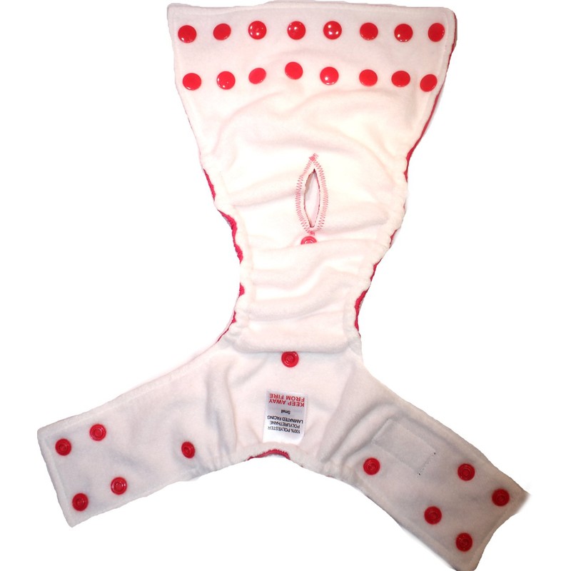 Glenndarcy Female Dog Nappy - Urine Incontinence - Poppers (Pink