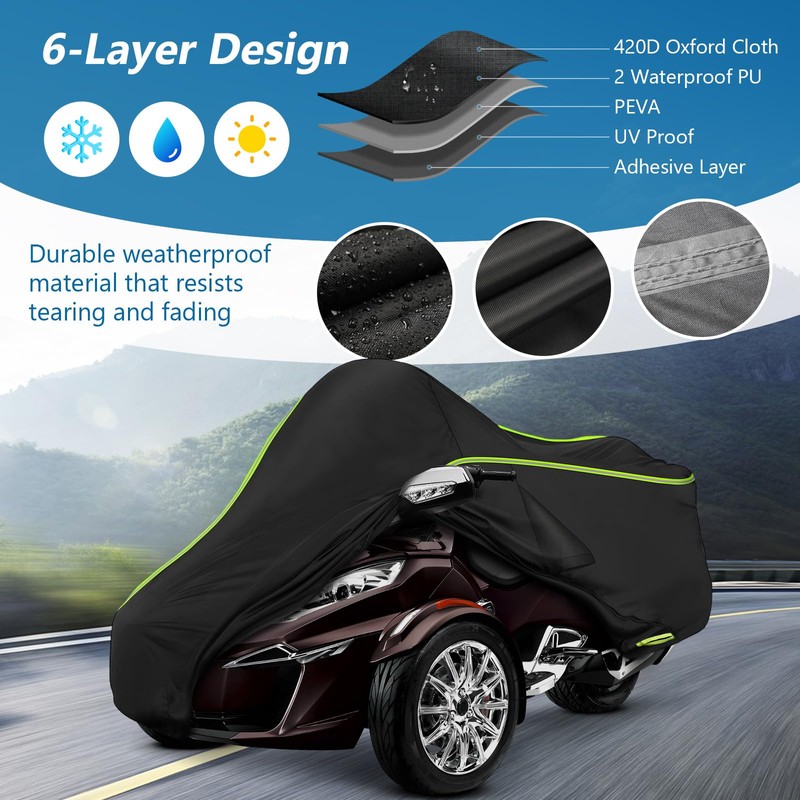 for Can-Am Spyder RT Full Cover 2010-2019, 420D Heavy Duty