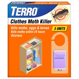 TERRO Clothes Moth Killer – T2903 3 Pack | Kills Adult Clothes Moths, Moth Larvae, and Moth Eggs | No Moth Balls Odor